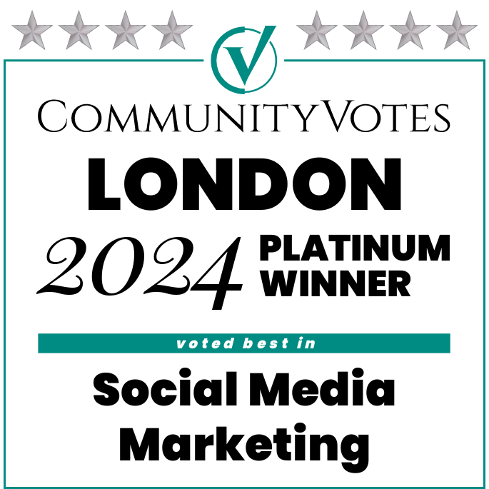 CommunityVotes London 2024 Platinum — Social Media Marketing