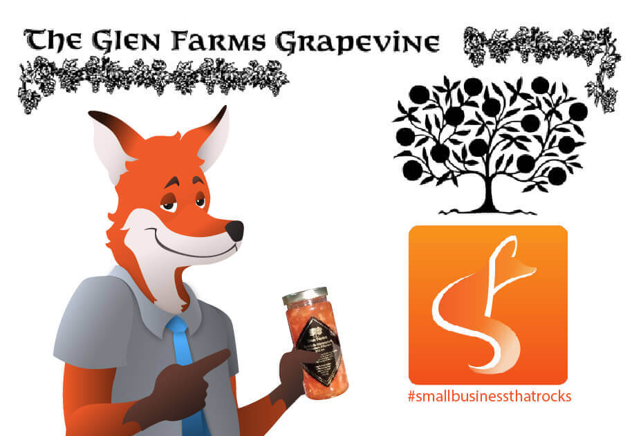 slyfox mascot holding jar of glen farms preserves - SlyFox Web Design and Marketing