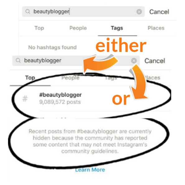 Instagram banned hashtags sly fox blog image