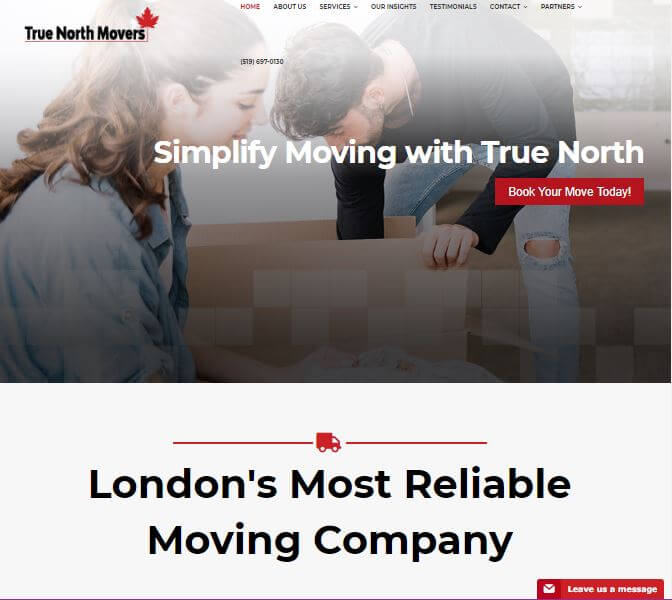 True North Movers Website