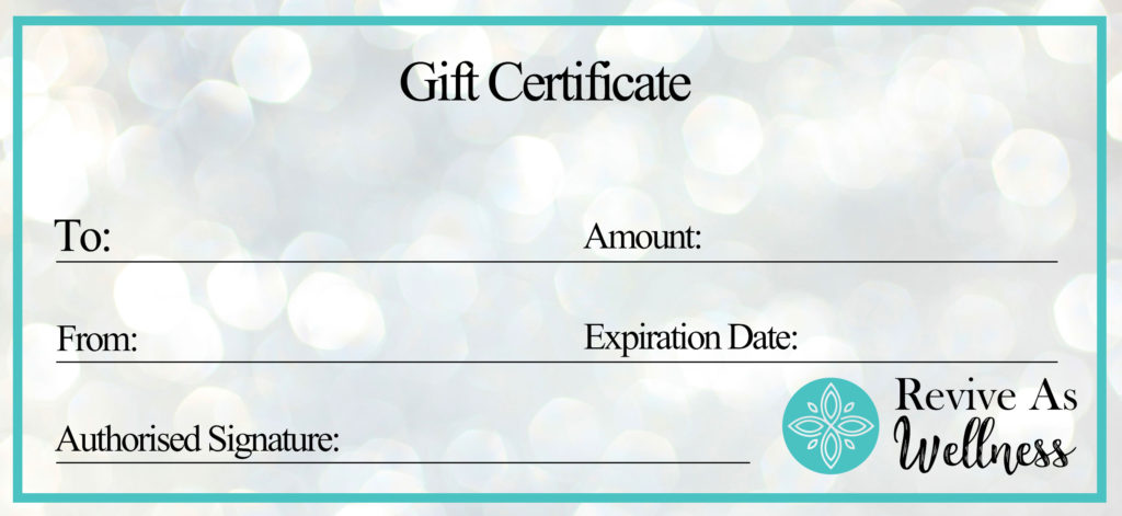 Revive As Wellness Gift Certificate - SlyFox Web Design and Marketing