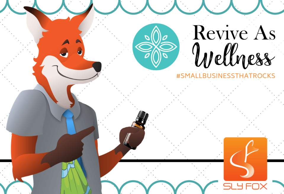 slyfox mascot holding essential oils bottle - SlyFox Web Design and Marketing